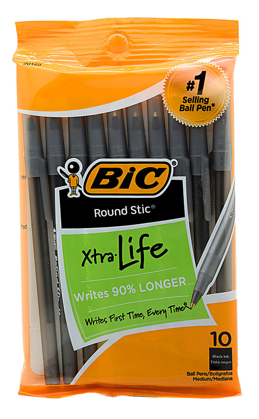 BIC PENS 10PC/PK BLACK 12CT/BX